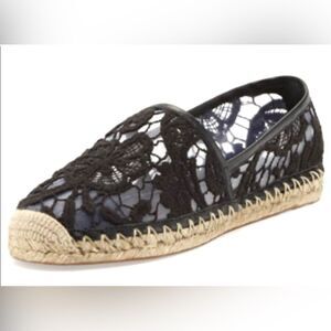Rebecca Minkoff Jenny Black and Tan Espadrille Flats